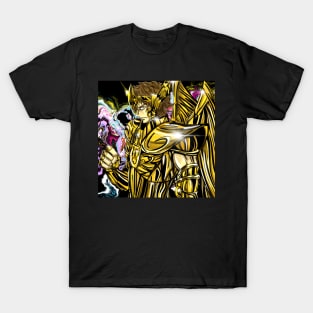 maximum sagittarius gold saint ecopop art in cosmos power T-Shirt